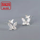 925 Double-layer Butterfly Zircon Earrings